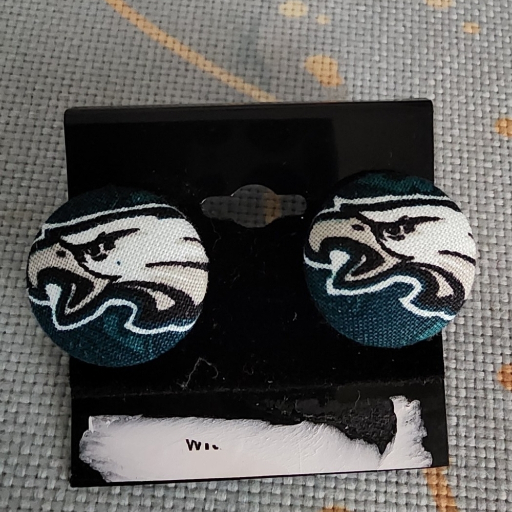 Philadelphia Eagles Button Earrings